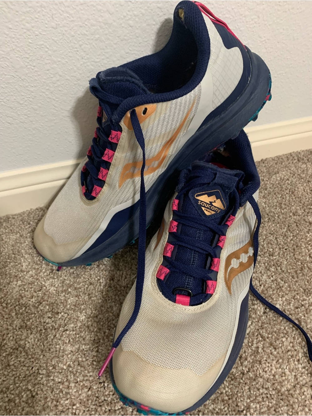 Saucony Peregrine 12 Trail Women’s Running Shoes Prospect Glass Navy Size 10